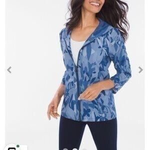 Stylish Blue Floral Utility Jacket